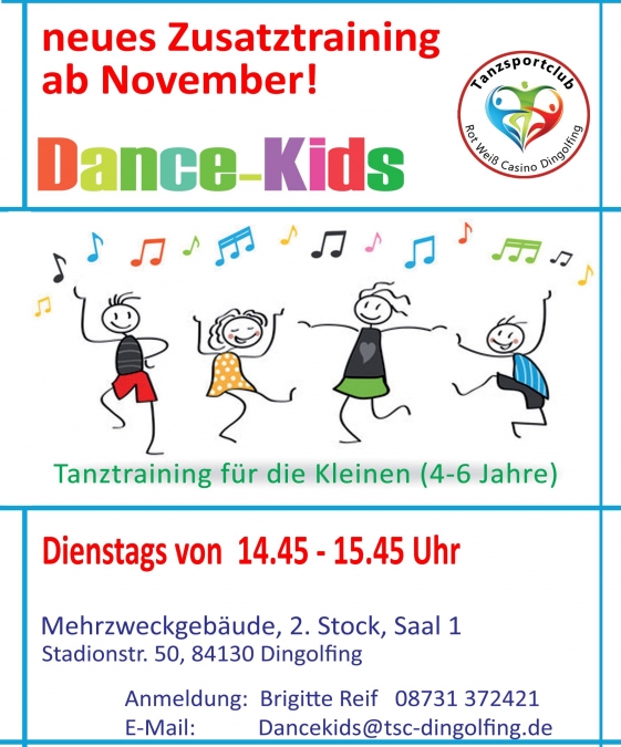 Dancekids Zusatztraining ab Nov.20 kleiner